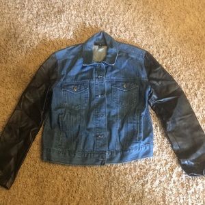 Jean and leather jacket